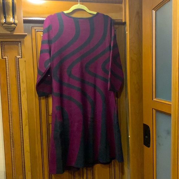 NWOT Nina Leonard Jacquard Long Sleeve Sweater Dress Size Large - Picture 6 of 9